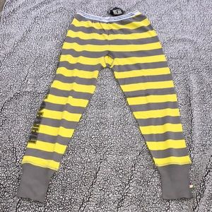 Harajuku lovers gray yellow striped thermal pants